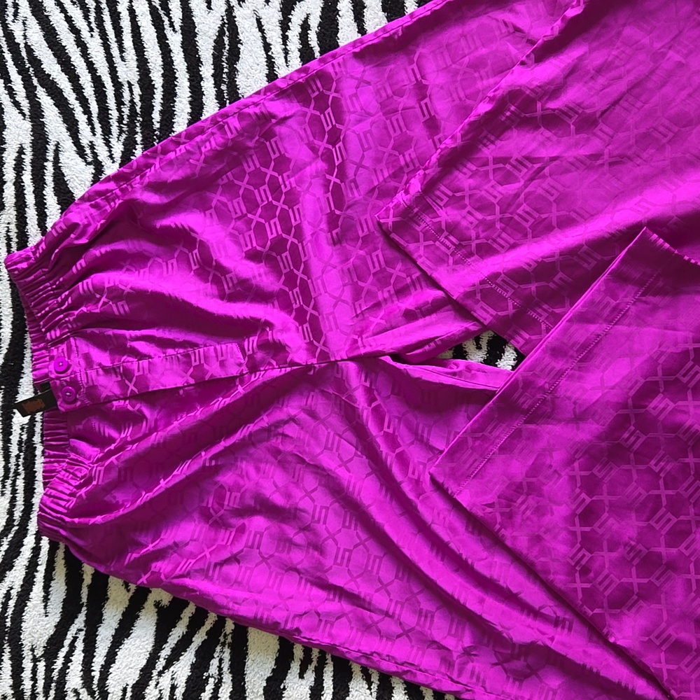 Savage X Fenty X Smoking Jacket Satin Pants  NWOT xs Purple PJ